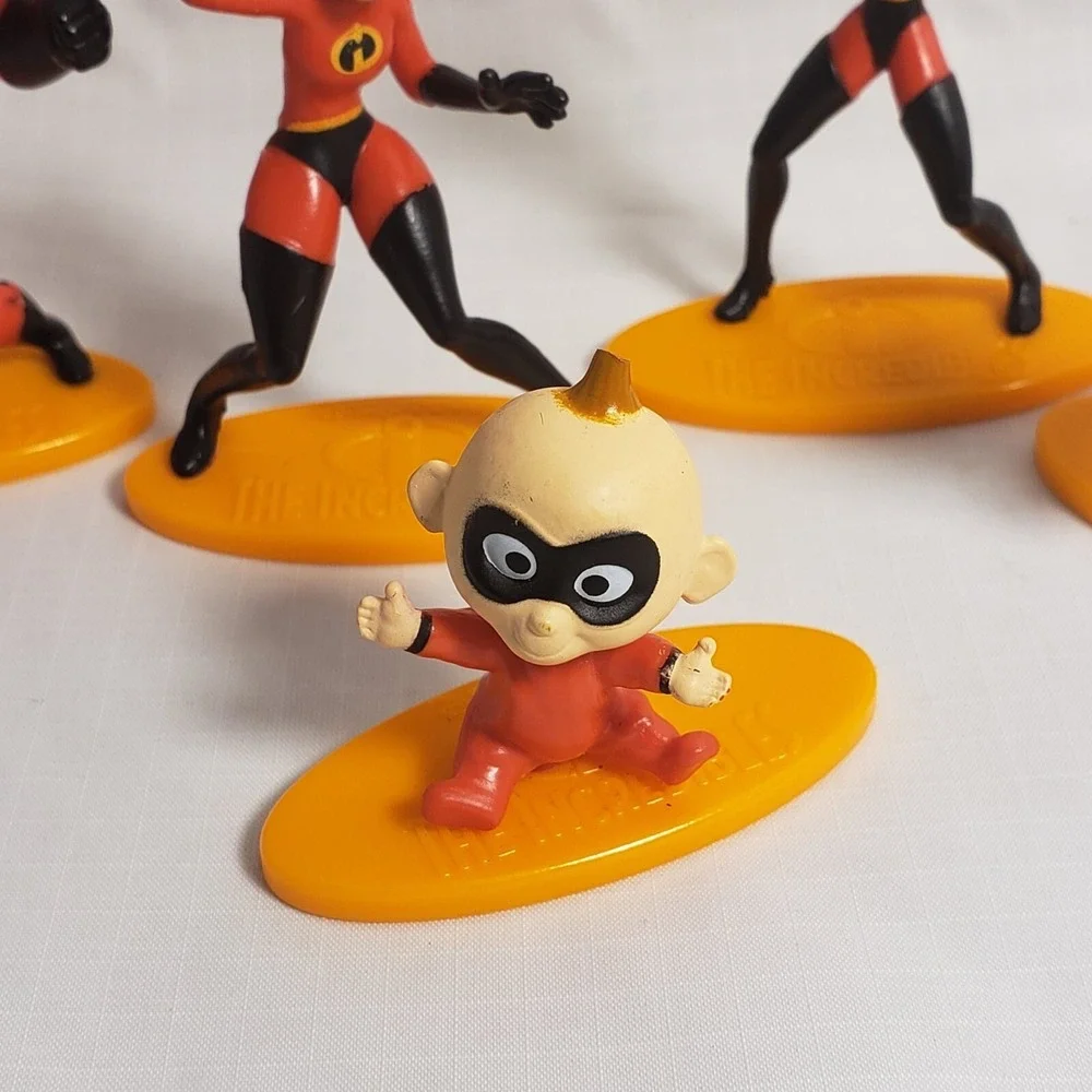 Lot (5) Disney Pixar Incredibles Family Mini Figures Cake Toppers 1.5